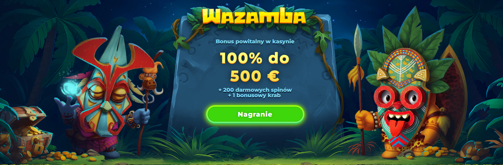 Wazamba Casino Banner - Bonus Powitalny